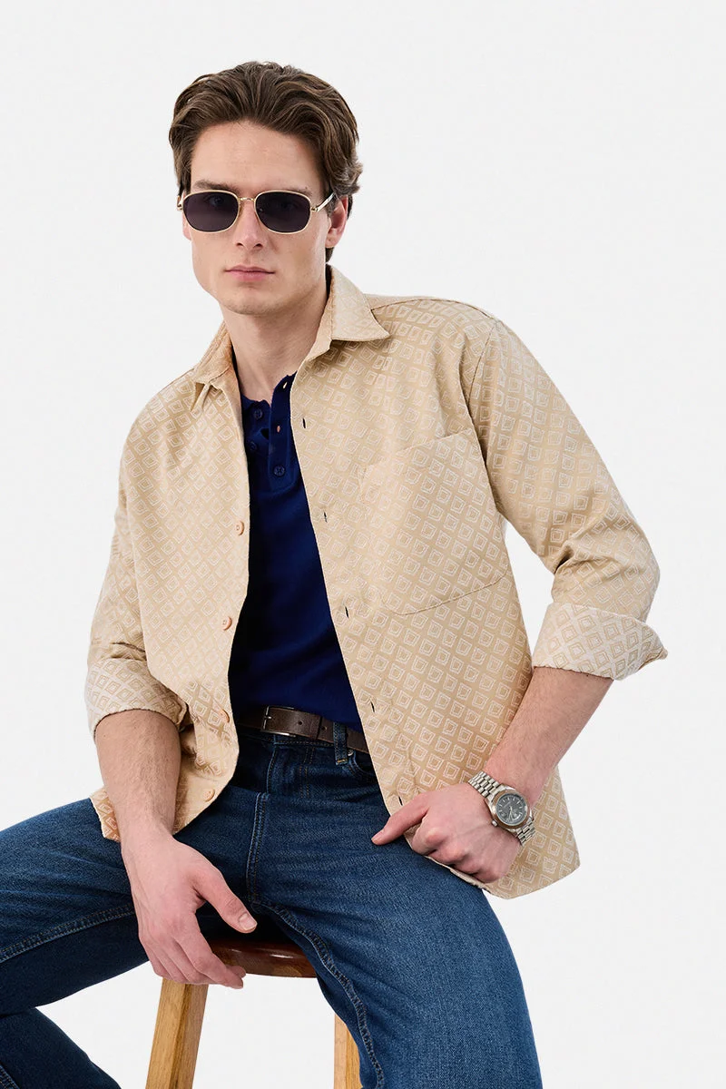 SNITCH Relaxed Fit Geometric Overshirt